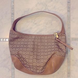 Coach purse tan small logo